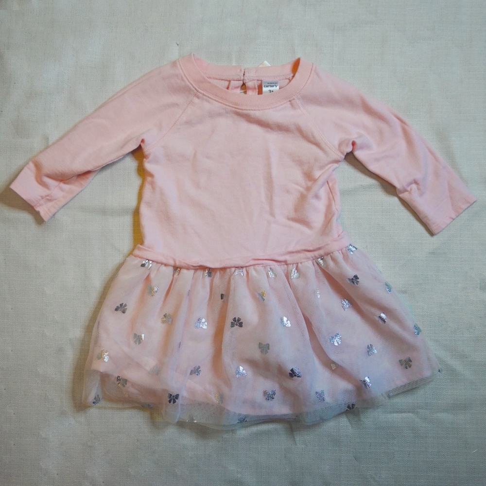 Carter's | Tutu Jersey Dress w/ Sparkle Hearts